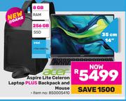 Acer 14"(35cm) Aspire Lite Celeron Laptop Plus Backpack And Mouse