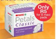 Spar Petals Classic Maxi Pads-8's Per pack