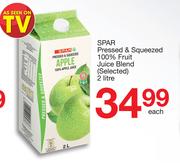 Spar Pressed & Squeezed 100% Fruit Juice Blend (Selected)-2Ltr Each