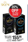 SKYN Non Latex Condoms 10 Pack Assorted-Per Pack