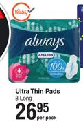 Always Ultra Thin Pads  Long-Per Pack