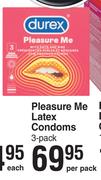 Durex Pleasure Me Latex Condoms 3 Pack-Per Pack