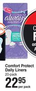 Always Comfort Protect Daily Liners 20 Pack-Per Pack