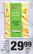 Spar Frozen Skinny Fries Or Slap Chips-1kg Each