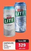 Castle Lite Cans-24 x 500ml Per Case