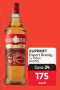 Klipdrift Export Brandy-750ml Each