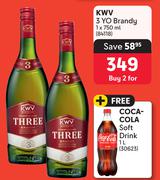 KWV 3 Yo Brandy-For 2 x 750ml