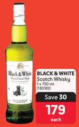 Black & White Scotch Whisky-750ml Each