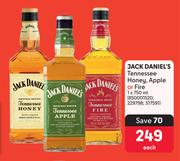 Jack Daniel's Tennessee Honey, Apple Or Fire-750ml Each