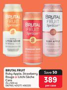 Brutal Fruit Ruby Apple, Strawberry Rouge Or Litchi Seche Cans-24 x 500ml Per Case