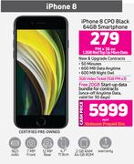 Apple iPhone 8 CPO Black 64GB Smartphone-Each