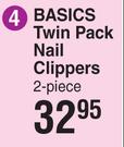 Basics Twin Pack Nail Clippers 2 Piece