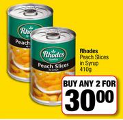 Rhodes Peach Slices In Syrup-For Any 2 x 410g