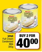 Spar Full Cream Condensed Milk-For 2 x 385g