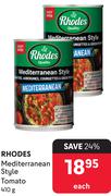 Rhodes Mediterranean Style Tomato-410g Each