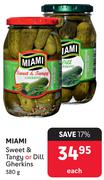 Miami Sweet & Tangy Or Dill Gherkins-380g Each