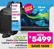 Acer 14"(35cm) Aspire Lite Celeron Laptop Plus Backpack  And Mouse