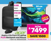 Acer 14"(35cm) Aspire Lite Core i3 Laptop Plus Backpack And Mouse
