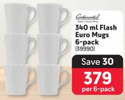 Continental 340ml Flash Euro Mugs 6-Pack-Per 6-Pack