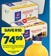 Clover Mooi River Choice Salted Or Springbok Unsalted Butter-500g Each
