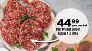 Beef Brisket Burger Patties-4 x 100g Per Packet