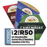 Simonsberg Blue Assorted-100g & Simonsberg Camembert Or Brie 125g-For 2