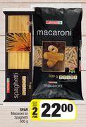2Spar Macaroni Or Spaghetti-For Any 2 x 500g 