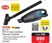 Ryobi 18V Li-Ion Cordless Vacuum Cleaner XVC-18