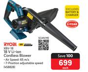 Ryobi 18V Li-Ion Cordless Blower XBV-18