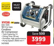Ryobi 18V Li-Ion Cordless Air Compressor XAC-005