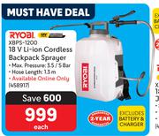 Ryobi 18V Li-Ion Cordless Backpack Sprayer XBPS-1200