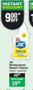 Jik Multipurpose Bleach Cleaner Assorted-500ml 