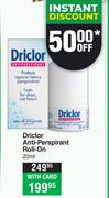 Driclor Anti Perspirant Roll On-20ml