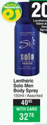 Lentheric Solo Men Body Spray Assorted-150ml