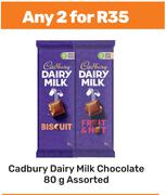 Cadbury Dairy Milk Chocolate Assorted-For Any 2 x 80g