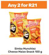 Simba Munchiez Cheese Maize Snack-For Any 2 x 100g