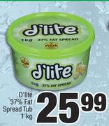 D'Lite 37% Fat Spread Tub-1kg
