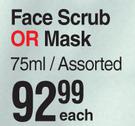Himalaya Face Scrub Or Mask Assorted-75ml Each