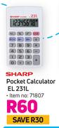 Sharp Pocket Calculator EL 231L