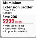 Mundo Aluminum Extension Ladder 8.8m