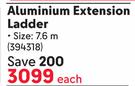 Mundo Aluminum Extension Ladder 7.6m