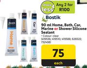 Bostik Home, Bath, Car, Marine Or Shower Silicone Sealant-90ml Each