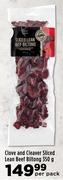 Clove And Cleaver Sliced Lean Beef Biltong-350g Per Pack