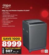 Univa 20Kg Top Load Washer Graphite UTL200T