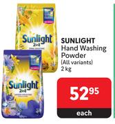 Sunlight Hand Washing Powder (All Variants)-2Kg Each