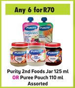 Purity 2nd Foods Jar 125ml Or Puree Pouch 110ml-For 6