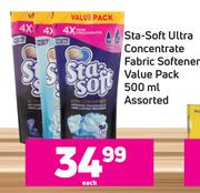 Sta Soft Ultra Concentrate Fabric Softener Value Pack Assorted-500ml Each