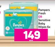 Pampers Fresh Or Sensitive Baby Wipes 6x-Each