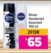 Nivea Deodorant Assorted-For 2 x 150ml