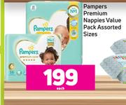 Pampers Premium Nappies Value Pack Assorted Sizes-Each